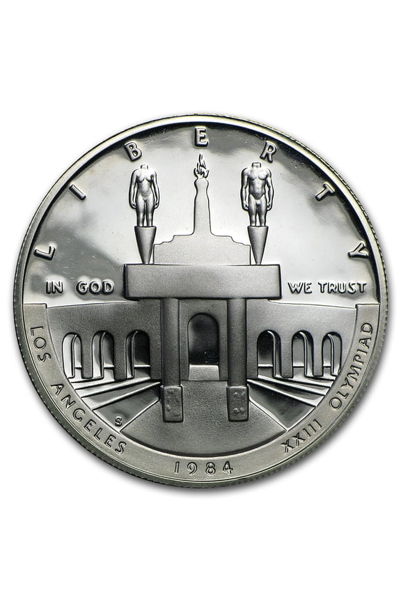 1984-S Olympic $1 Silver Commem Proof (w/Box & COA)