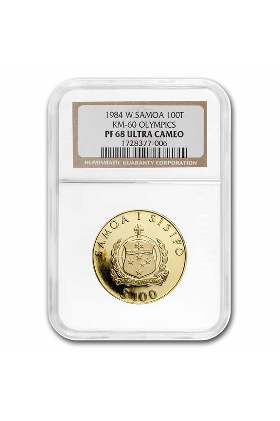 1984 Samoa Gold 100 Tala Olympics PF-68 UCAM NGC