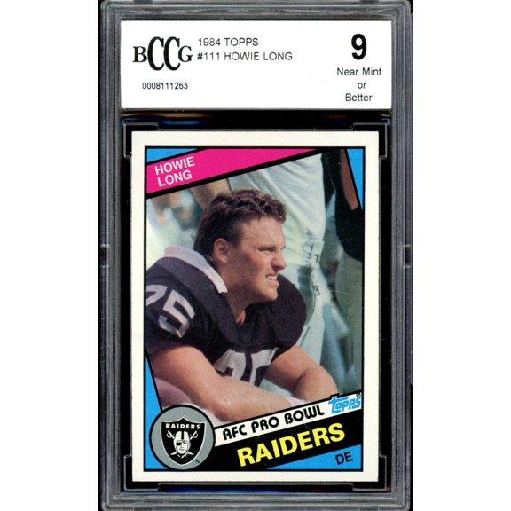 1984 Topps #111 Howie Long Rookie Card BGS BCCG 9 Near Mint+