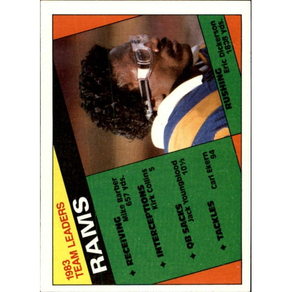 1984 Topps Football St. Louis Rams Team Set 13 Cards Eric Dickerson RC