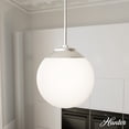 thumbnail image 1 of Hunter - Hepburn 1-light Brushed Nickel, Medium Size Pendant Light, Dimmable, Mid Century Modern Style, Globe Shaped, for Bedrooms, Dining, Living Rooms - 19848, 1 of 7