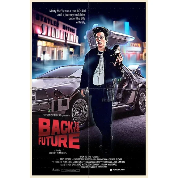 1985 Back To The Future Movie Poster Eric Stoltz Marty Mcfly The Flash UNFRAMED PAPER POSTER
