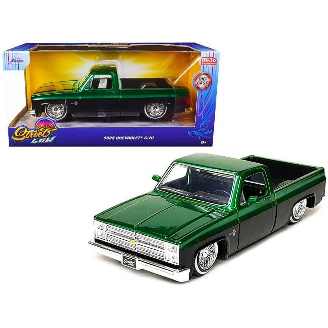 Jada Diecast 1985 Chevy C10 Pickup Truck Lowrider Green