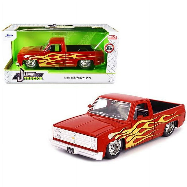 ジェイダトイズ 1/24 1985 シボレー C-10 RED/FLAMES 1985 Chevrolet C10 Pickup Truck Red with Flames 