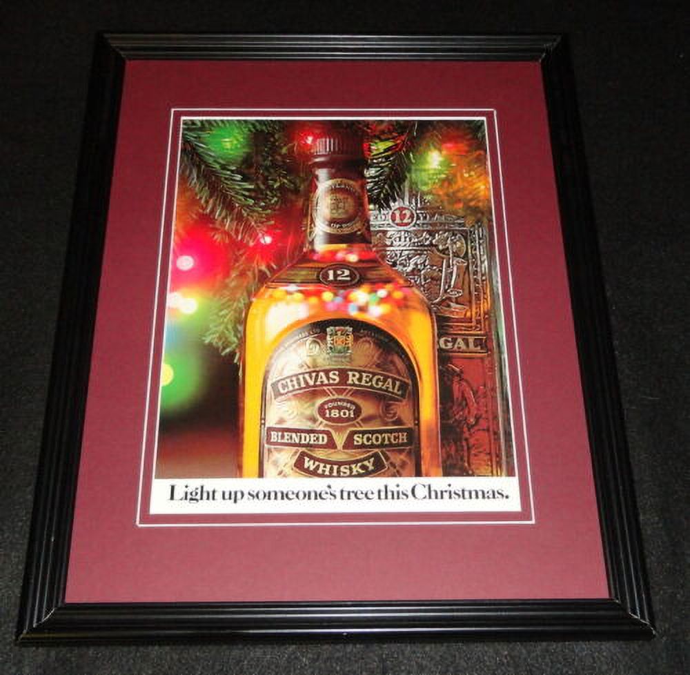 1985 Chivas Scotch Whisky Christmas Framed 11x14 ORIGINAL Advertisement
