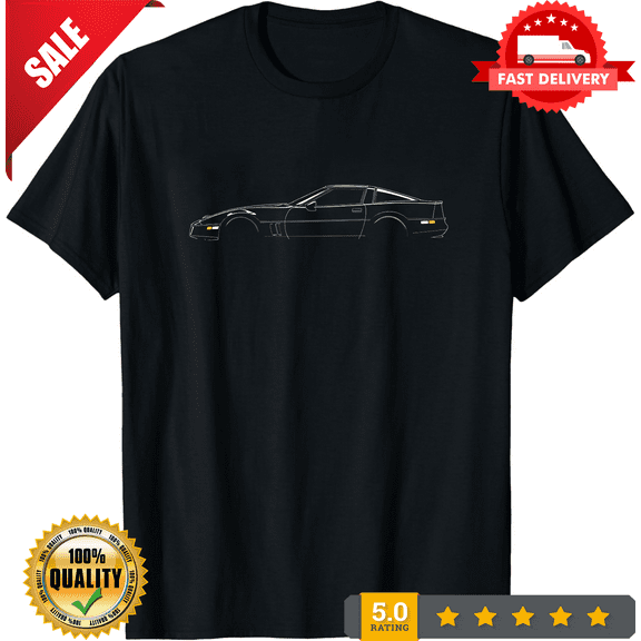 1985 Corvette C4 T-Shirt Chevy Sports Car Tee Classic Vette Retro Graphic, CROWD FAVORIT-TH69623