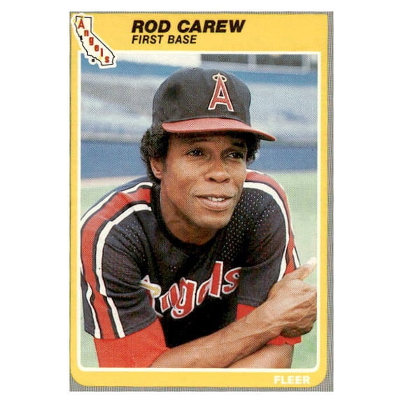 1985 Fleer Rod Carew California Angels #297 Baseball Trading Card