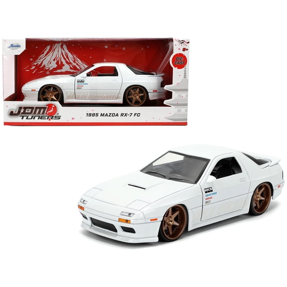 1985 Mazda RX-7 White "JDM Tuners" Series 1/24 Diecast Model Car by Jada