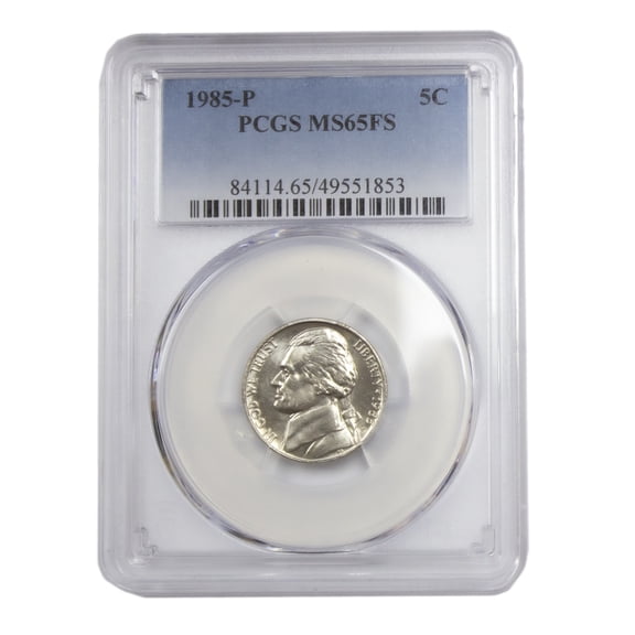 1985-P Jefferson Nickel PCGS MS65FS Full Steps 5FS - Graded Coin