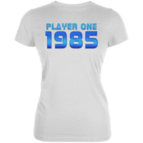 1985 Player One Birthday Juniors Soft T Shirt White LG