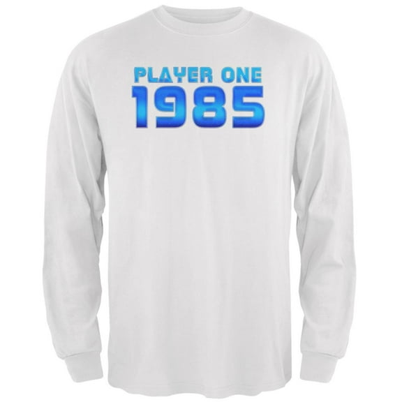 1985 Player One Birthday Mens Long Sleeve T Shirt White LG