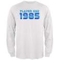 thumbnail image 1 of 1985 Player One Birthday Mens Long Sleeve T Shirt White X-LG, 1 of 1