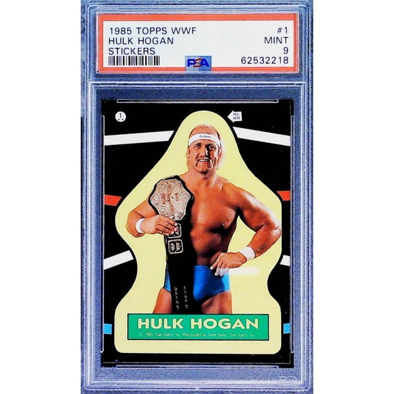 1985 Topps Stickers WWF Hulk Hogan #1 PSA 9 Mint Trading Card