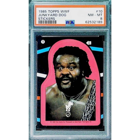 1985 Topps Stickers WWF Junkyard Dog #10 PSA 8 NM-MT Trading Card