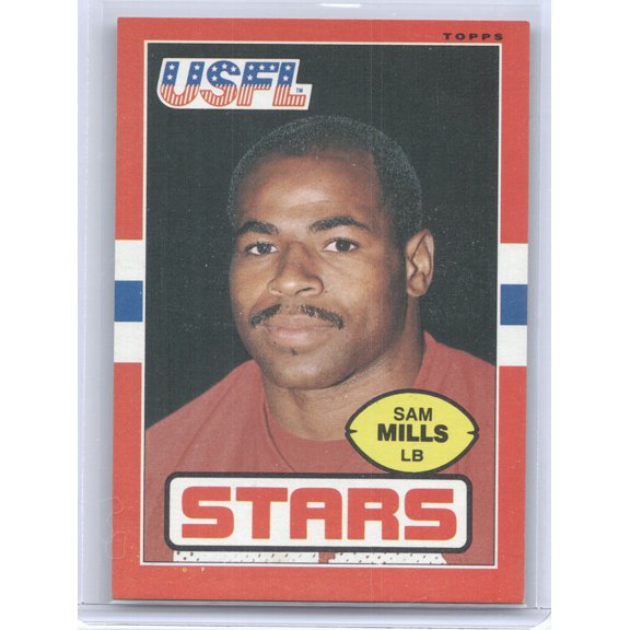 1985 Topps USFL Sam Mills #19 Philadelphia Stars USFL Football Trading Card