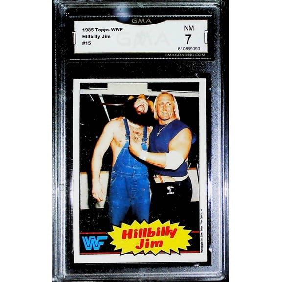 1985 Topps WWF Hillbilly Jim #15 GMA 7 NM Wrestling Trading Card (Serial Number May Vary)