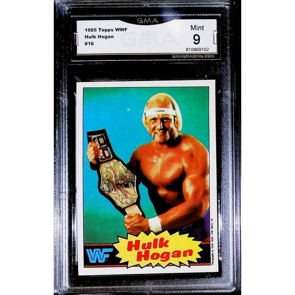 1985 Topps WWF Hulk Hogan #16 GMA 9 MINT Wrestling Trading Card (Serial Number May Vary)
