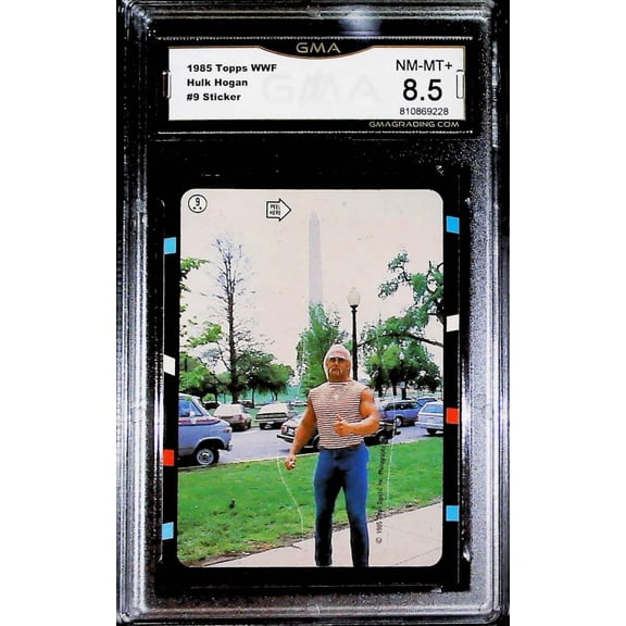 1985 Topps WWF Sticker Hulk Hogan #9 GMA 8.5 NM-MT+ Wrestling Trading Card (Serial Number May Vary)