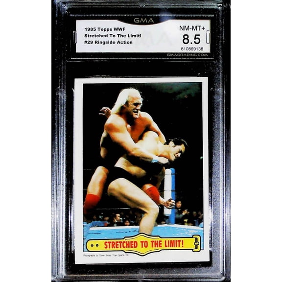 1985 Topps WWF Stretched to the Limit! (Hulk Hogan) #29 GMA 8.5 NM-MT+ Wrestling Trading Card (Serial Number May Vary)