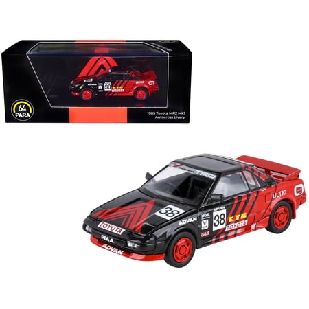 1985 Toyota MR2 MK1 RHD (Right Hand Drive) #38 Red and Black "Autocross Livery" 1 64 Diecast Model Car by Paragon Models