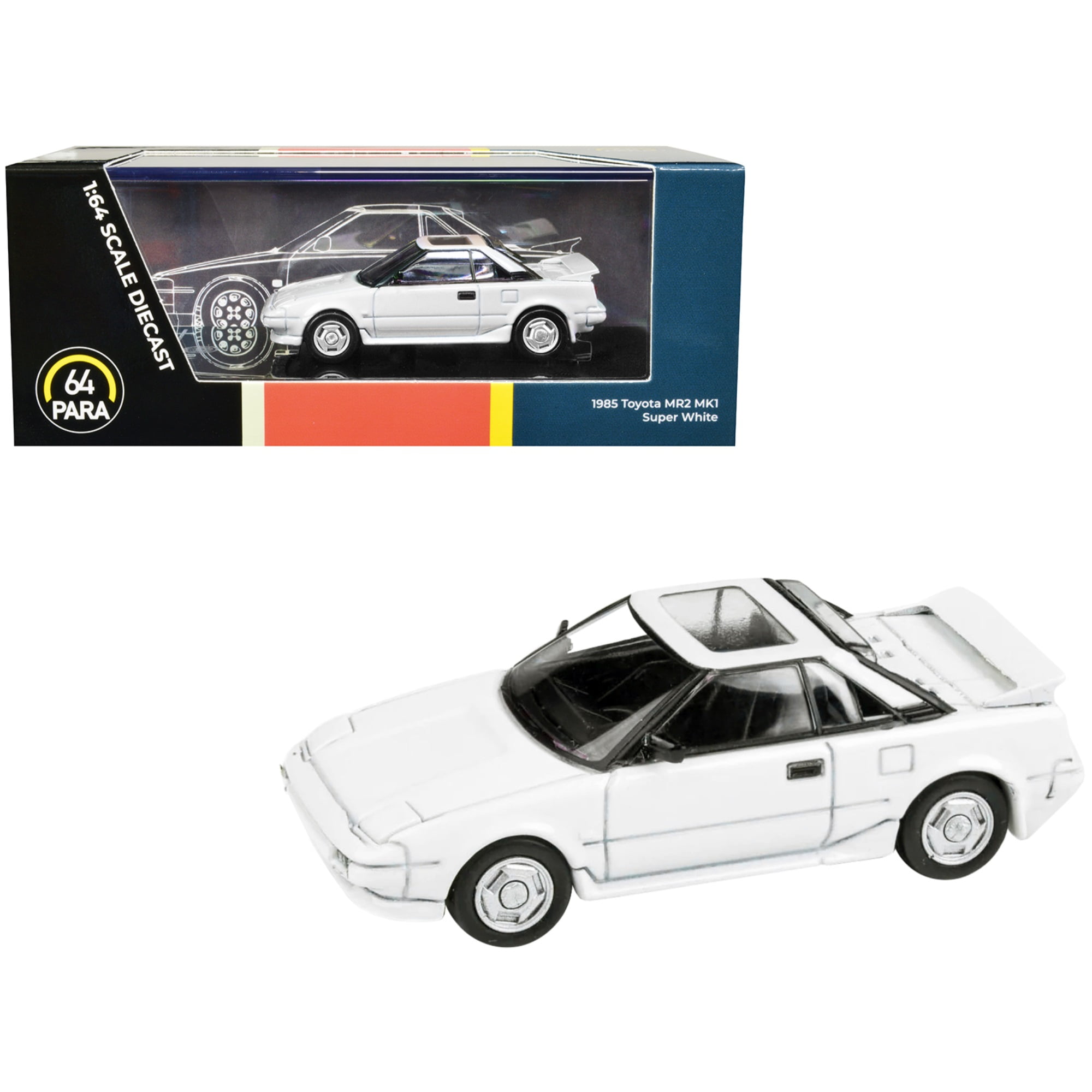 1985 Toyota MR2 MK1 Super White with Sunroof 1/64 Diecast Model Car by  Paragon Models