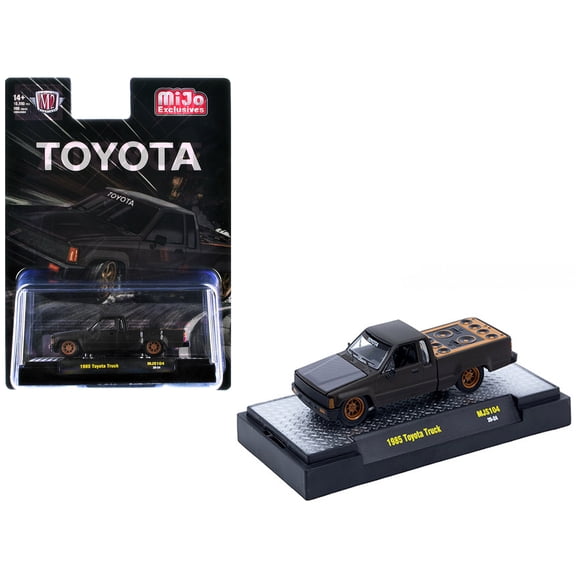1985 Toyota SR5 Pickup Truck "Slammed Custom" Matt Gray with Carbon Hood Limited Edition to 10890 pieces Worldwide 1/64 Diecast Model Car by M2 Machines