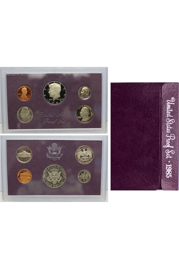 1985 U.S. Clad Proof Set 5 Coins Collectible OGP Set