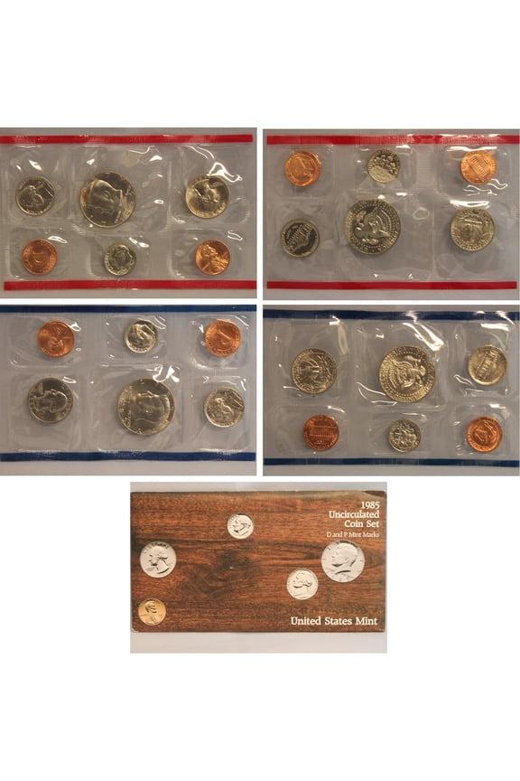 1985 U.S. Mint Set 10 Coins Collectible OGP Set