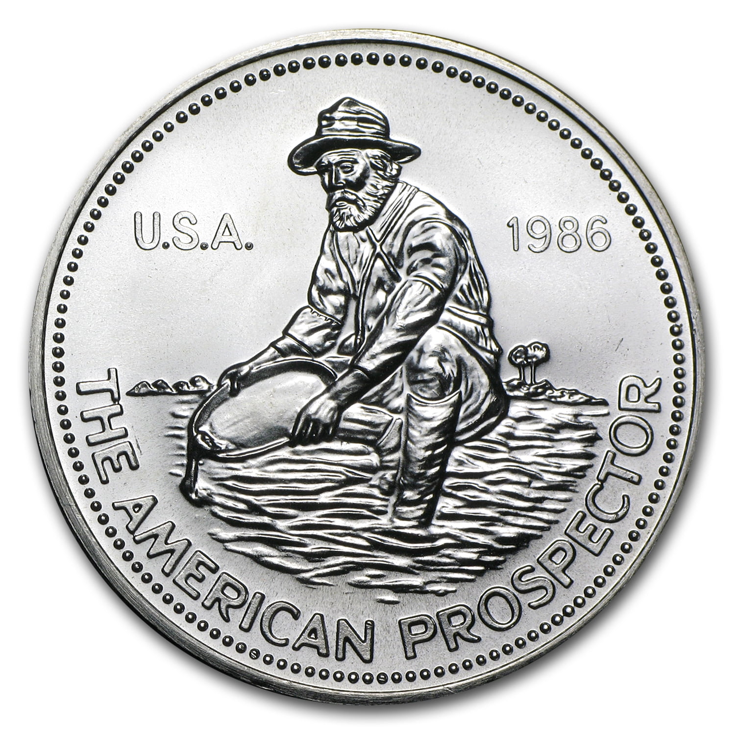 Engelhard 1 oz Silver Round - 1986 Prospector (Eagle Reverse