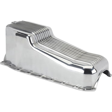Gearhead Aluminum Finned Oil Pan For SBC Chevy 350 – 1986-2002, Passenger Side Dipstick, 1-Piece RM, Black