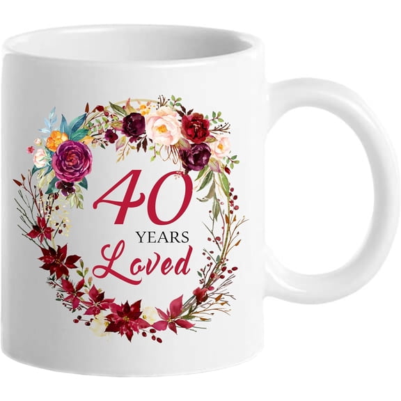 1986 40th Birthday Gifts for Women, Birthday Gifts for Women Turning 40 years old, 40th Bday Gifts Ideas, Mothers Day Christmas Gifts for Mom, Grandma, Aunt, Wife, Sister, 40 Years Loved Mug