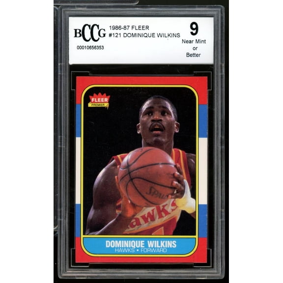 1986-87 Fleer #121 Dominique Wilkins Rookie Card BGS BCCG 9 Near Mint+