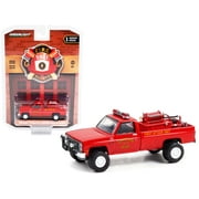 1986 Chevrolet C20 Custom Pickup Truck Red First Attack Unit Lawrenceburg Fire Dept IN 1/64 Diecast Model Car by Greenlight