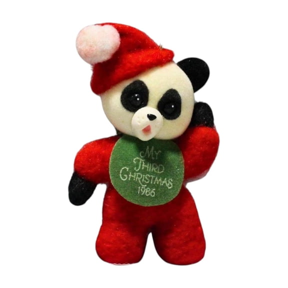 1986 Child's Third Christmas Panda Bear (Child's Age Collection) Hallmark Keepsake Christmas Tree Ornaments QX4136