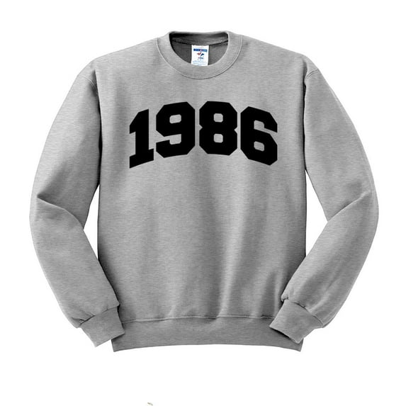 1986 College Style Sweatshirt Unisex 5X-Large Grey