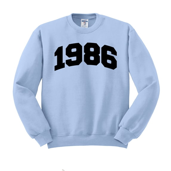 1986 College Style Sweatshirt Unisex Medium Light Blue