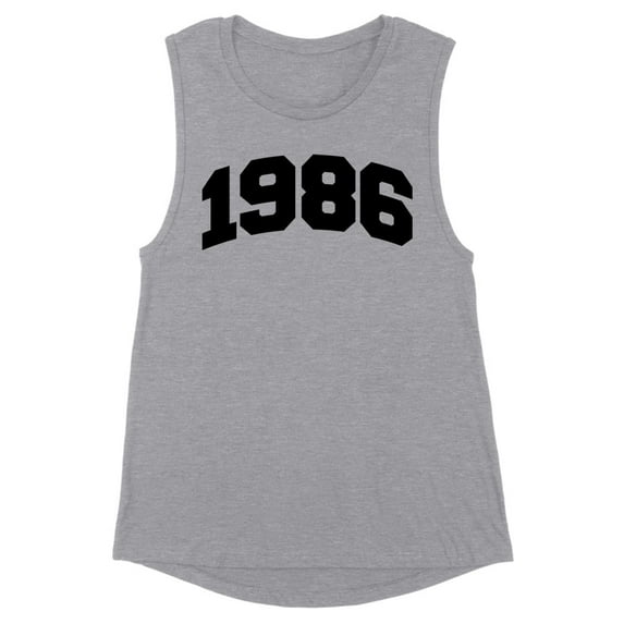 1986 College Style Women's Muscle Tank 2X-Large Heather Grey