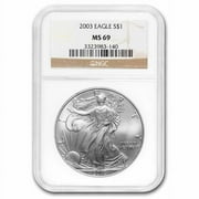 1986-Current Silver Eagle MS-69 NGC/PCGS Random Year, Spotted