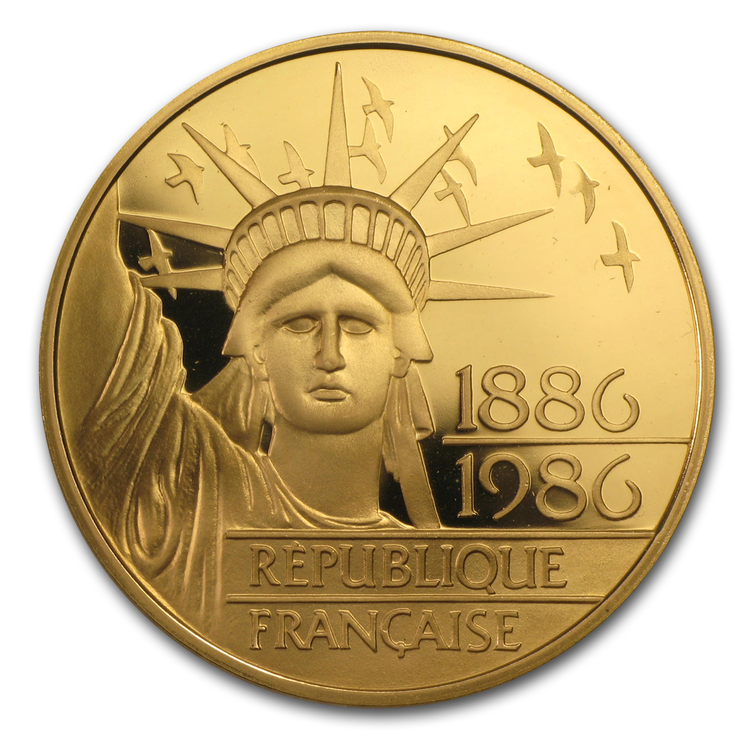 1986 France Gold 100 Francs Statue of Liberty Proof