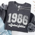 thumbnail image 1 of 1986 Limited Edition Crewneck Sweatshirt: Vintage 80S Birthday Tshirt All Size S-5XL, 1 of 5