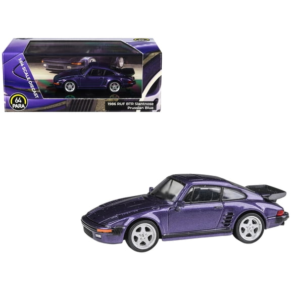 1986 RUF BTR Slantnose Prussian Blue Metallic 1/64 Diecast Model Car by Paragon