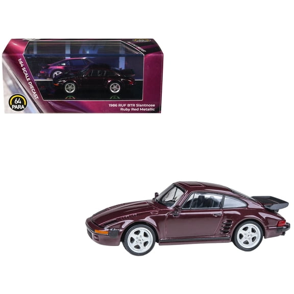 1986 RUF BTR Slantnose Ruby Red Metallic 1/64 Diecast Model Car by Paragon