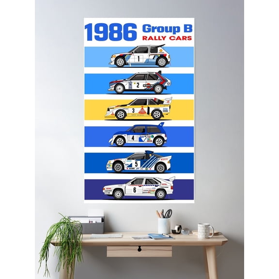 1986 Rally Group B Poster Wall Art, Modern Wall Decor For Living Room Bedroom, 24x36 UNFRAMED