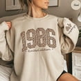 thumbnail image 1 of 1986 Retro Birthday Sweatshirt, Leopard 40th Birthday Gifts for Women, Christmas Gift for Mom Fourtieth Sweater Born, Gift for Her, 1 of 5