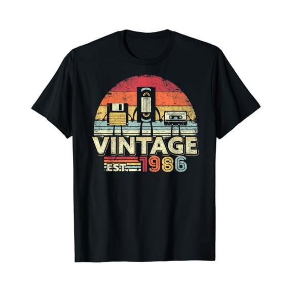 1986 Shirt. Vintage Birthday Gift, Funny Music, Tech Humor T-Shirt