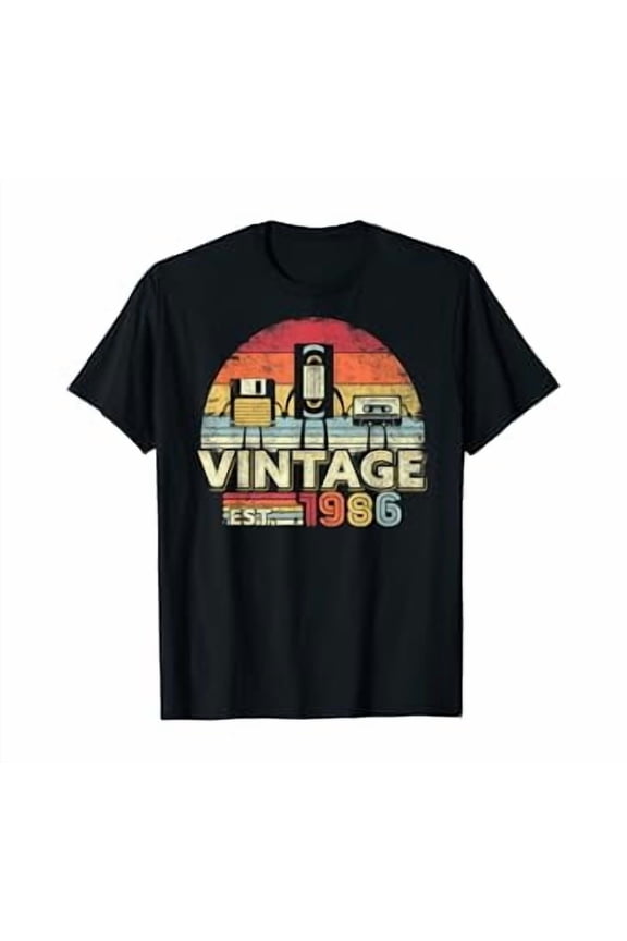 1986 Shirt. Vintage Birthday Gift, Funny Music, Tech Humor T-Shirt