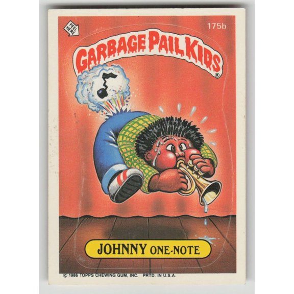 1986 Topps Garbage Pail Kids Series 5 Sticker #175b Johnny One-Note