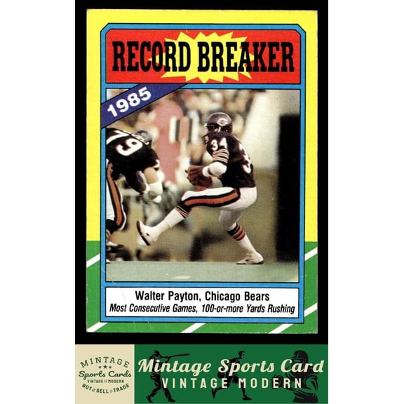 1986 Topps Walter Payton #7 Chicago Bears Football Card