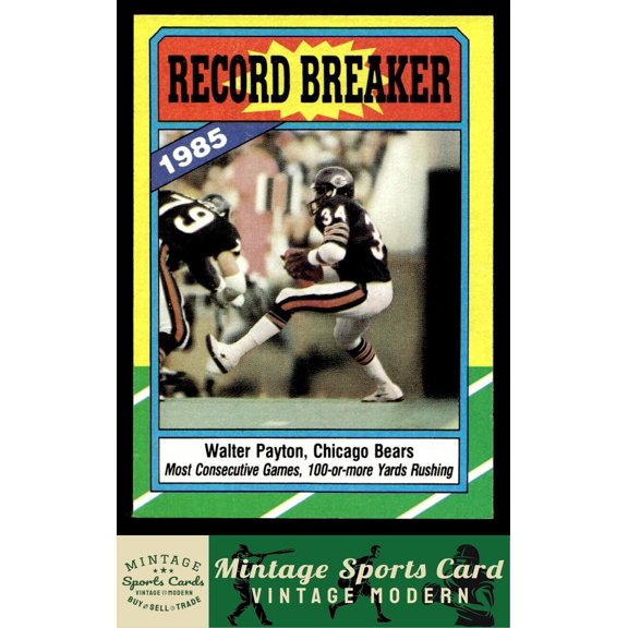 1986 Topps Walter Payton Chicago Bears #7 NFL Football Card
