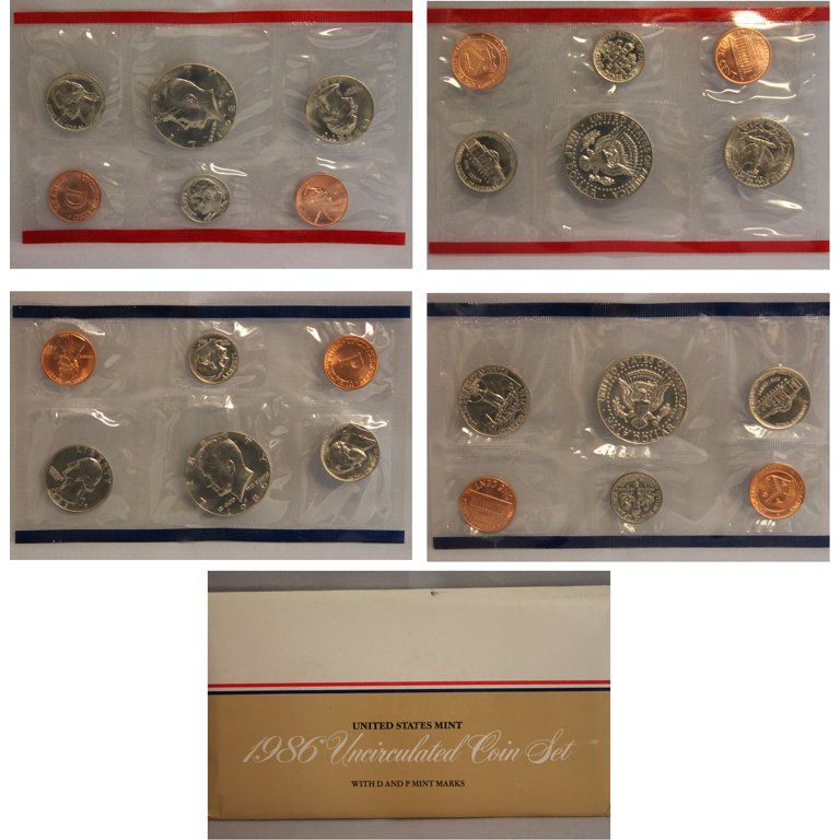 1986 U.S. Mint Set – 10 Coins – Collectible OGP Set - Walmart.com